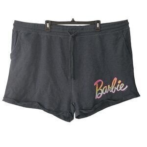 Heather Indigo Cotton Blend Barbie Pride Rainbow Logo French Terry Shorts 4XW